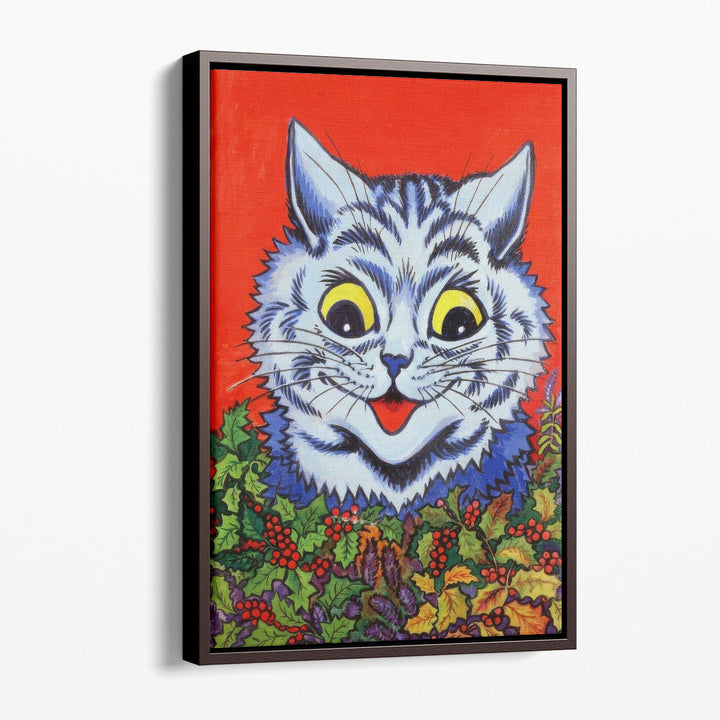 Cat in Holly - Canvas Print Wall Art