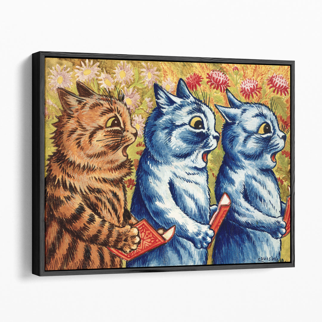 Three Cats Singing - Canvas Print Wall Art