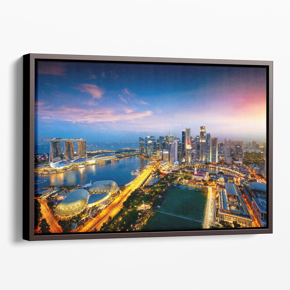 Business District, Singapore City Skyline - Canvas Print Wall Art