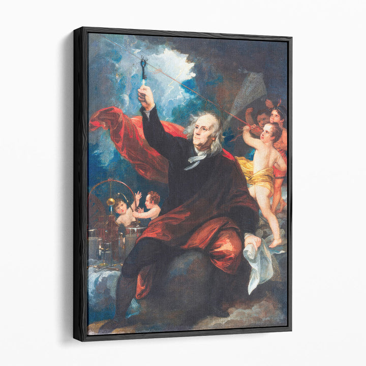 Benjamin Franklin Drawing Electricity from the Sky - Canvas Print Wall Art