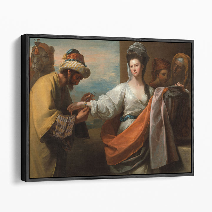 Isaac Servant Tying the Bracelet on Rebecca Arm - Canvas Print Wall Art