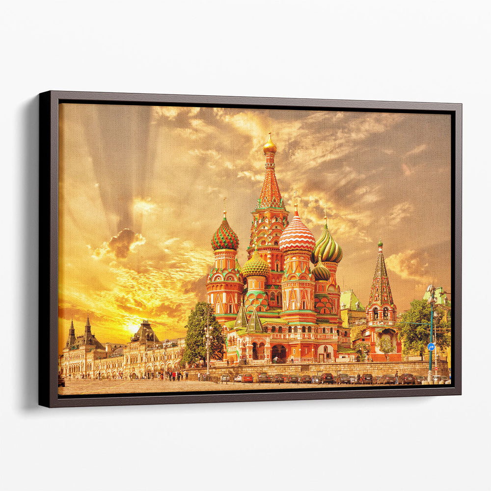 Red Square, View of St. Basil's Cathedral in Moscow, Russia - Canvas Print Wall Art