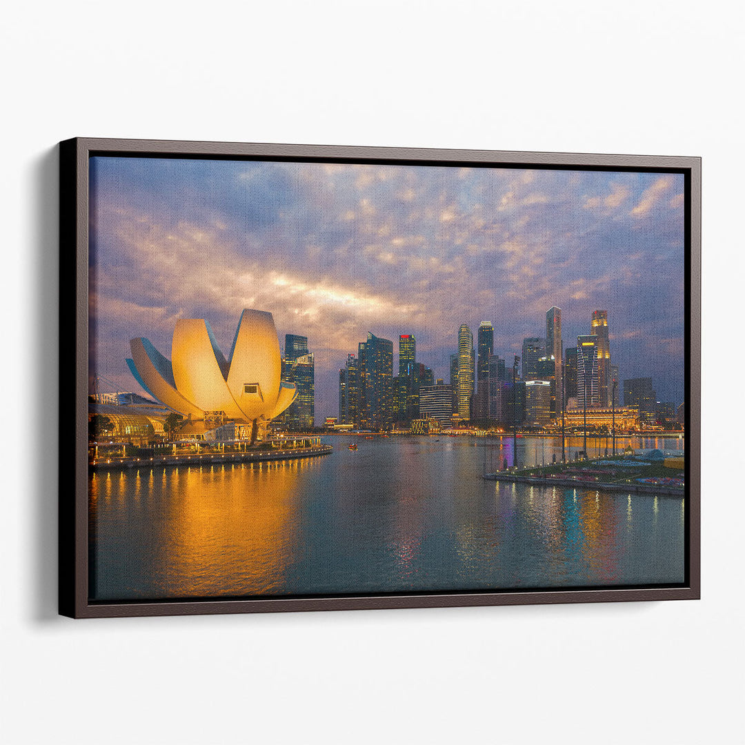 Singapore City Skyline at Sunset - Canvas Print Wall Art