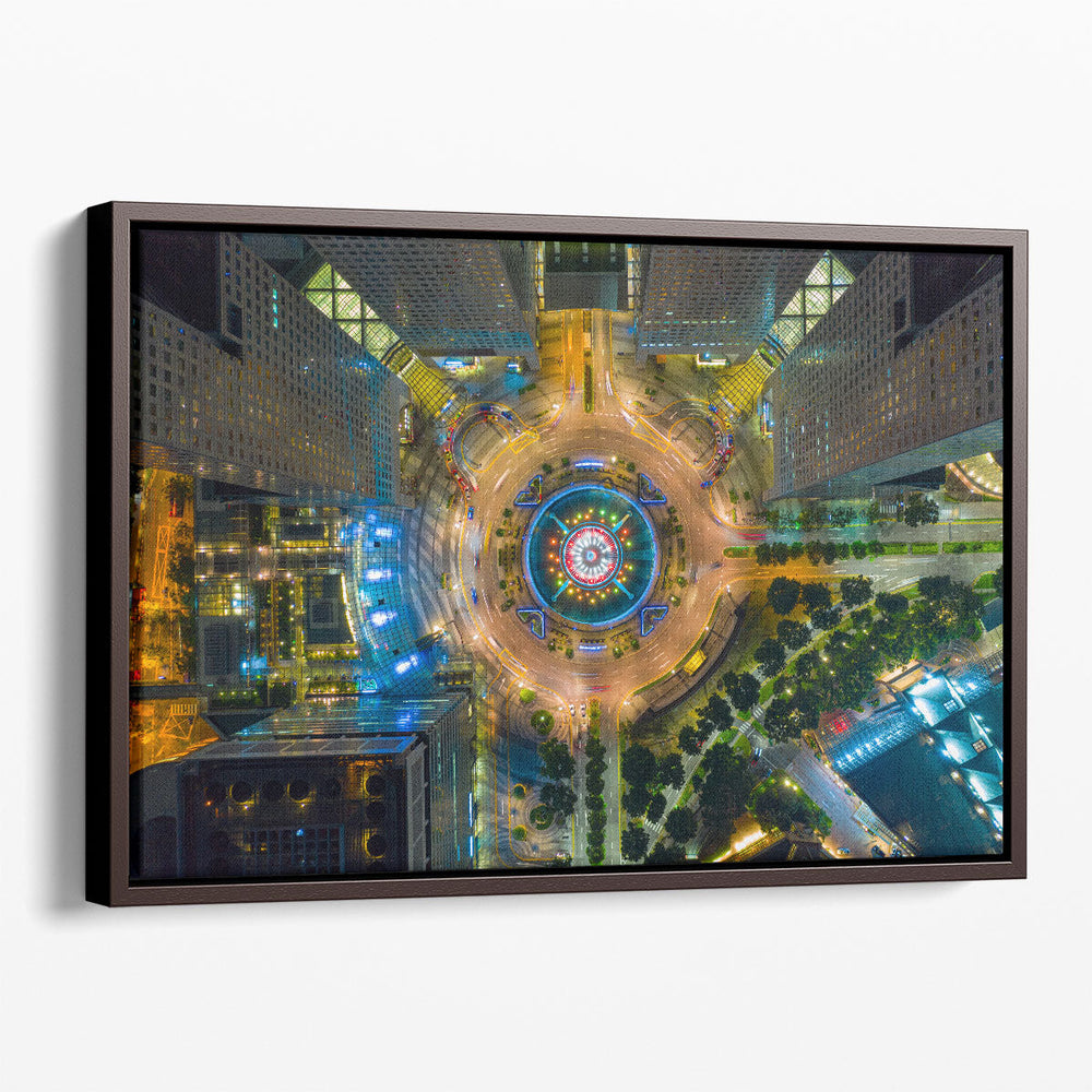 Topview of Fountain of Wealth at Suntec city, Singapore - Canvas Print Wall Art