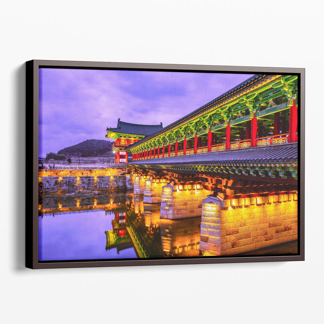 Woljeong Bridge at Night of Gyeongju City, South Korea - Canvas Print Wall Art