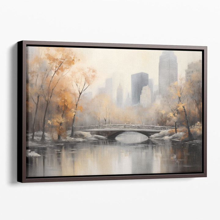 Central Park's Autumn Arch - Canvas Print Wall Art