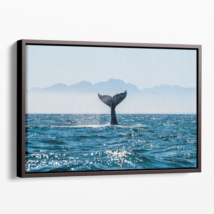 Seascape with Humpback Whale Tail - Canvas Print Wall Art