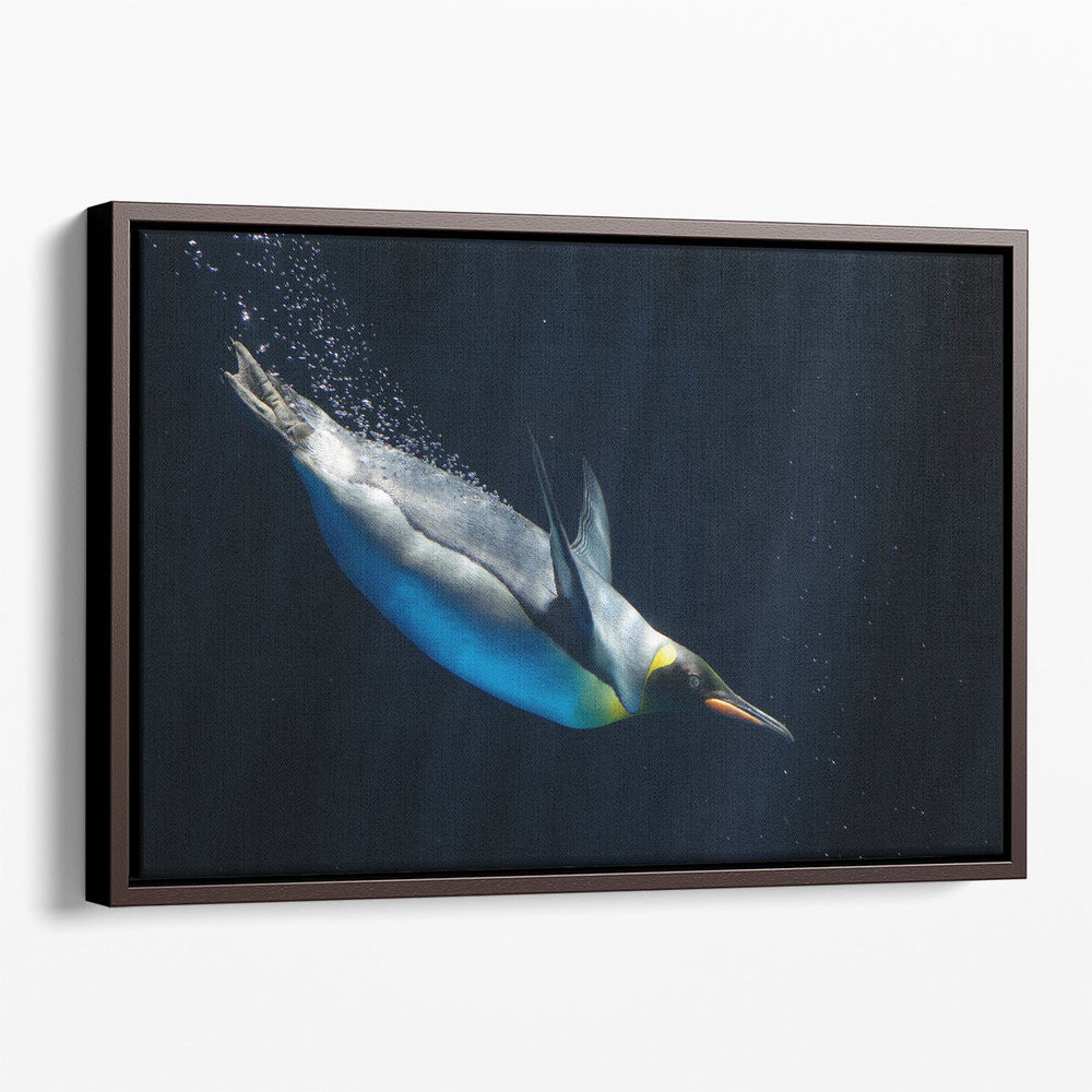 Elegant Emperor Penguin Underwater - Canvas Print Wall Art