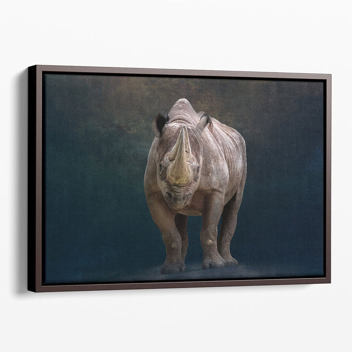 Portrait of a Black Rhino - Canvas Print Wall Art