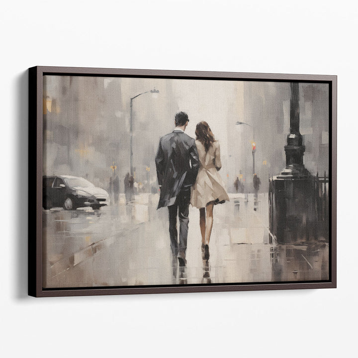 Urban Romantic Walk - Canvas Print Wall Art