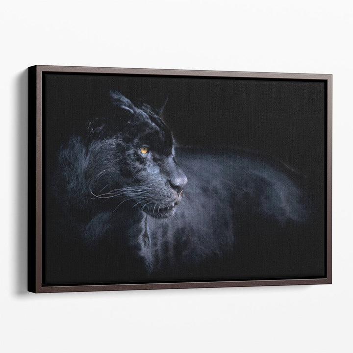 Black Panther with a Black Background - Canvas Print Wall Art