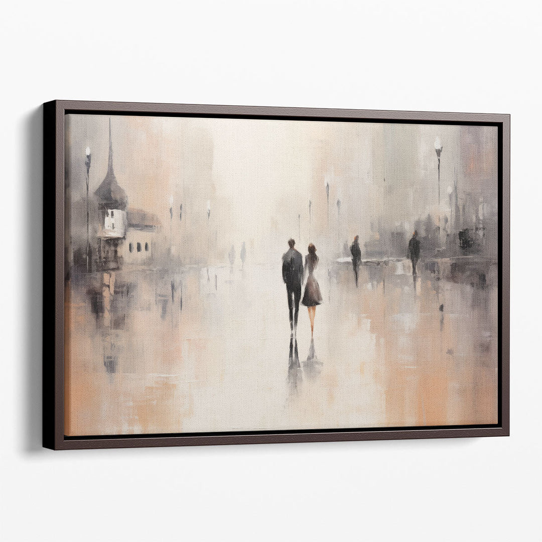 Urban Romantic Walk 2 - Canvas Print Wall Art