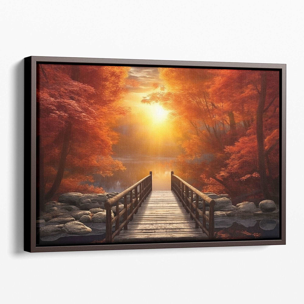 Autumn Bridge Essence - Canvas Print Wall Art