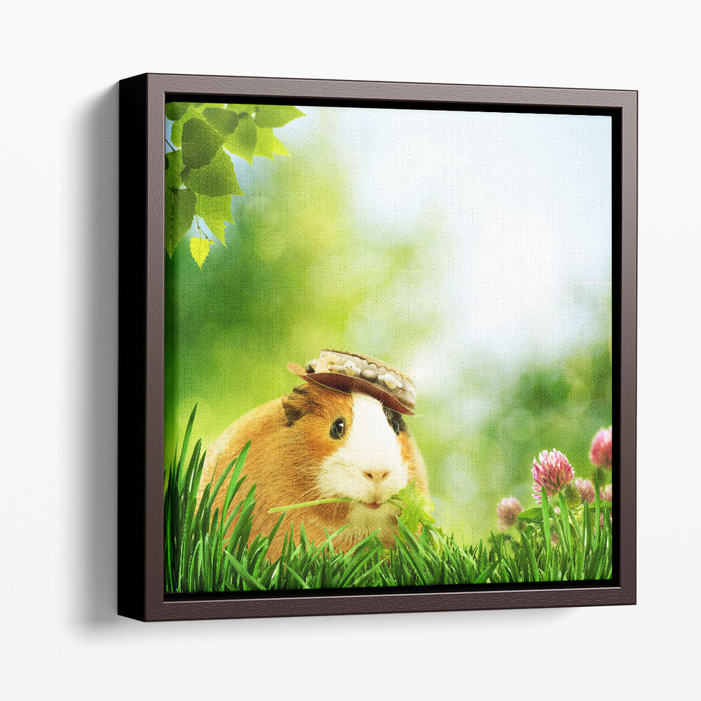 Funny Guinea Pig in Nature - Canvas Print Wall Art