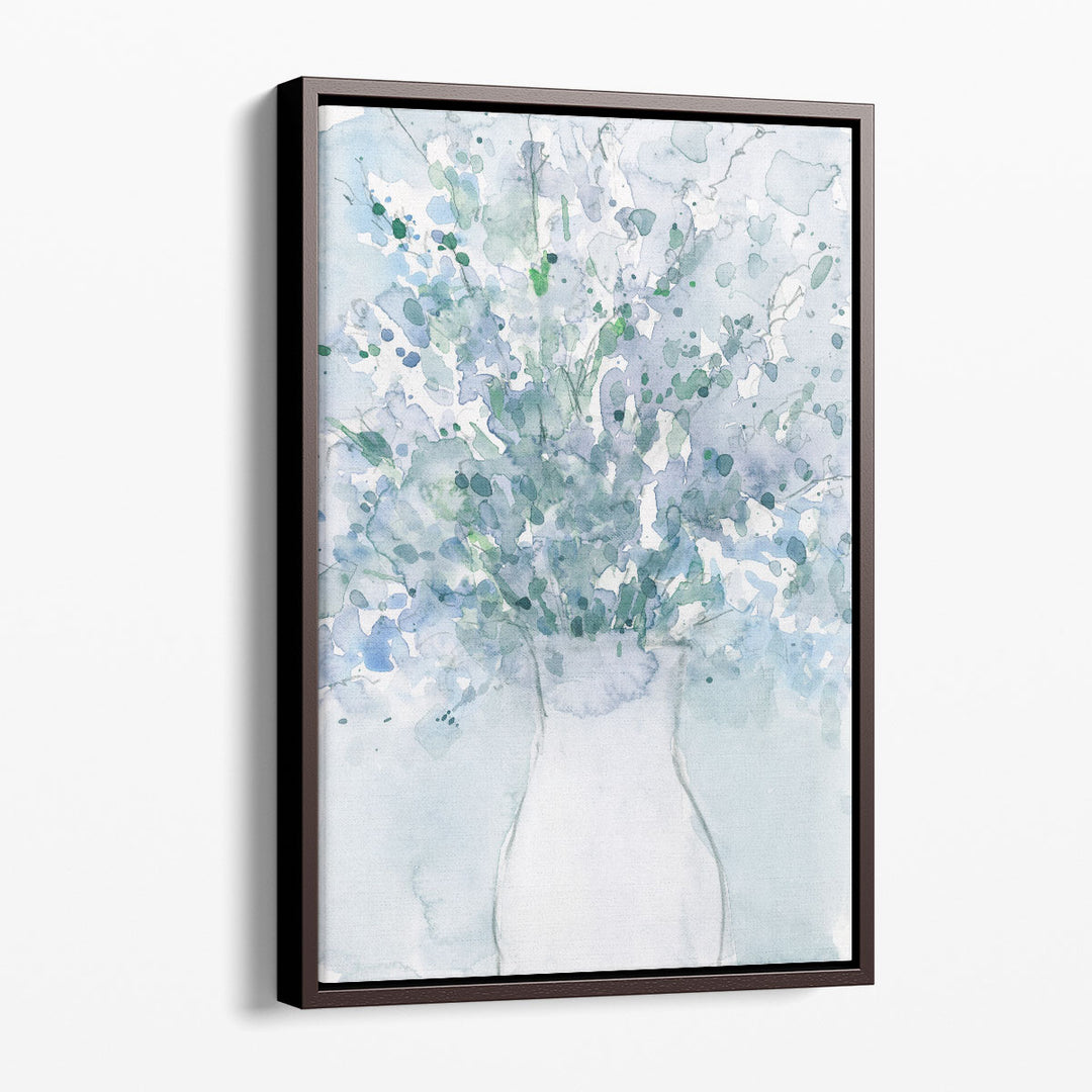 Powder Blue Arrangement in Vase I - Canvas Print Wall Art