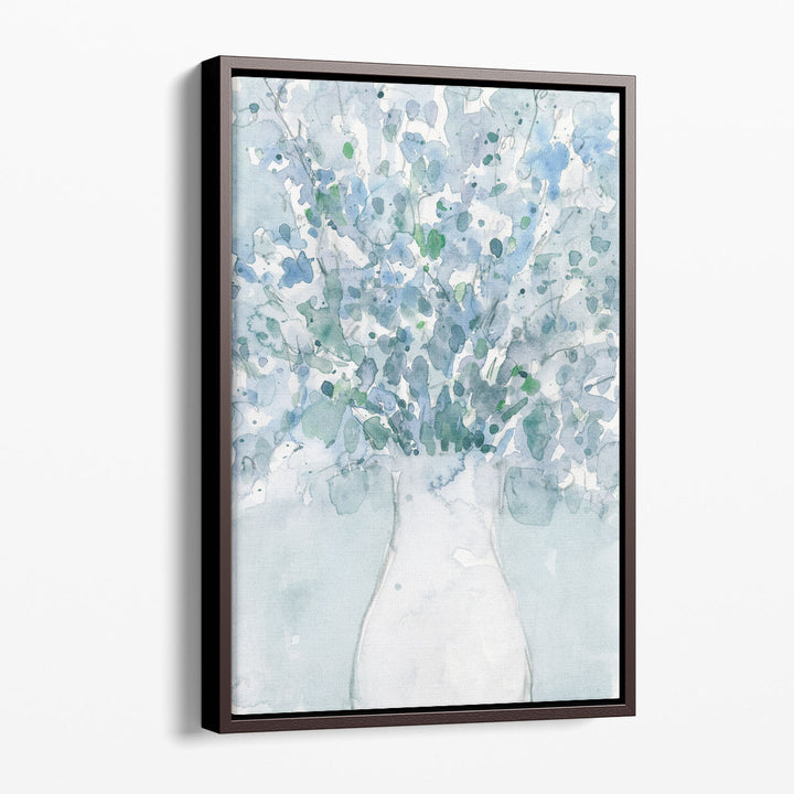 Powder Blue Arrangement in Vase II - Canvas Print Wall Art