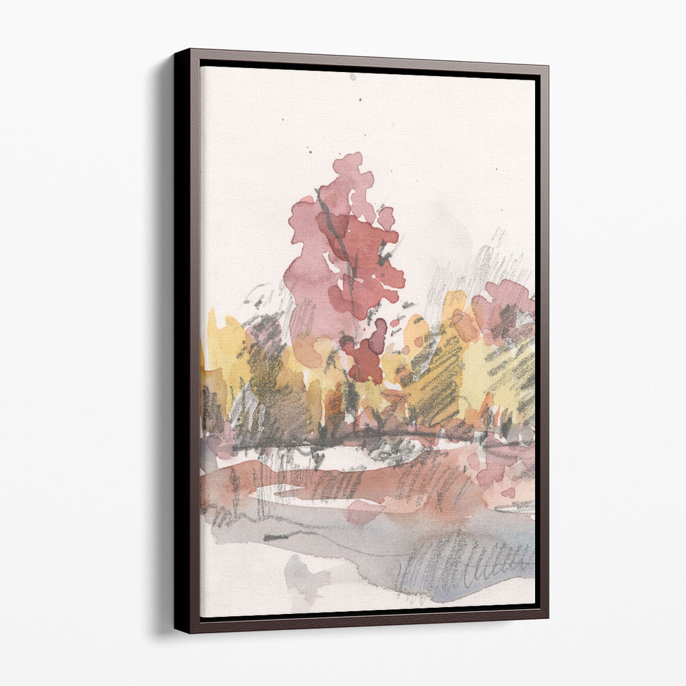 Watercolor Treeline Sketch I - Canvas Print Wall Art