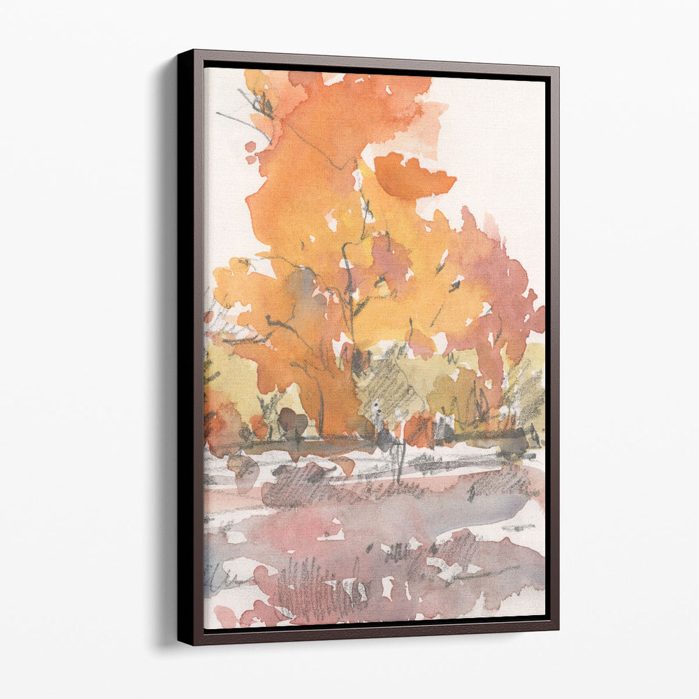 Watercolor Treeline Sketch II - Canvas Print Wall Art