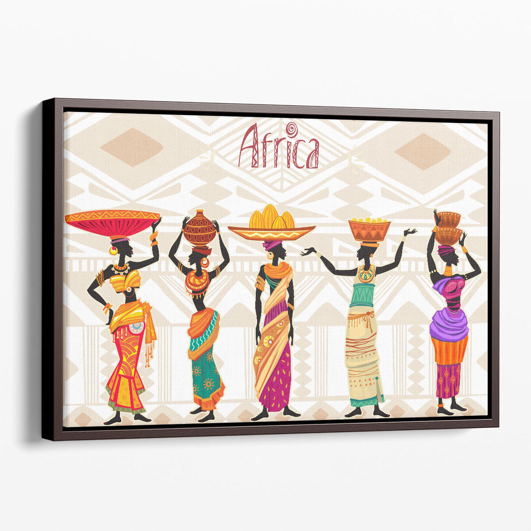 Beautiful Black African Woman in Ethnic Dress - Canvas Print Wall Art