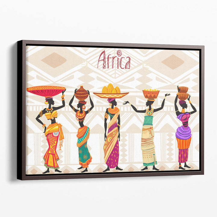 Beautiful Black African Woman in Ethnic Dress - Canvas Print Wall Art