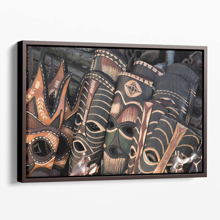 Ethnic African Masks Photography - Canvas Print Wall Art