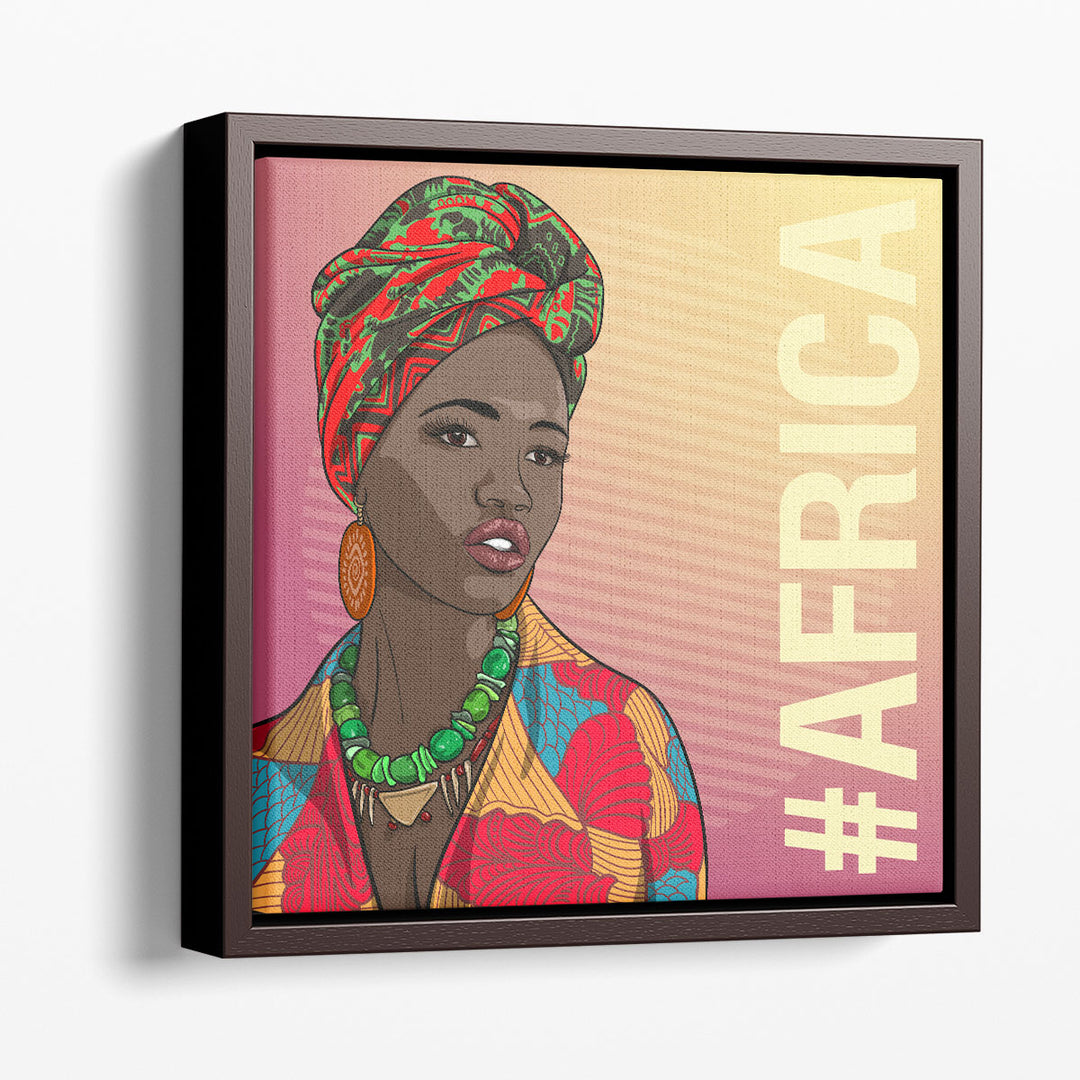 A Black African Woman In Traditional Clothing Fashion - Canvas Print Wall Art