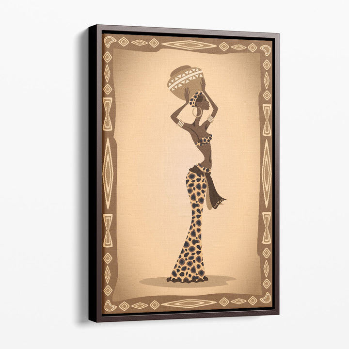 An illustration Of An African Woman in Ethic Dress - Canvas Print Wall Art