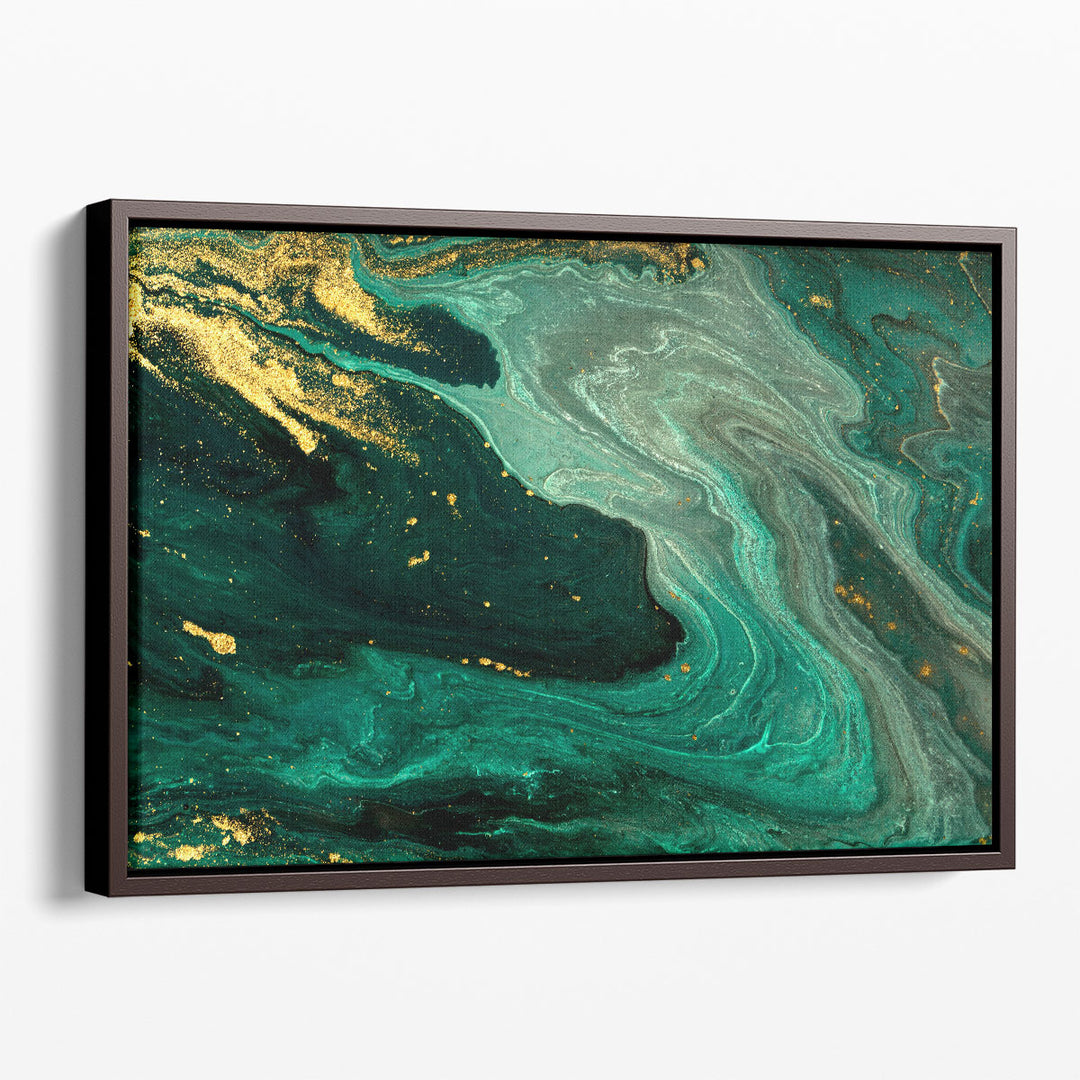 Green Marble Abstract Pattern - Canvas Print Wall Art