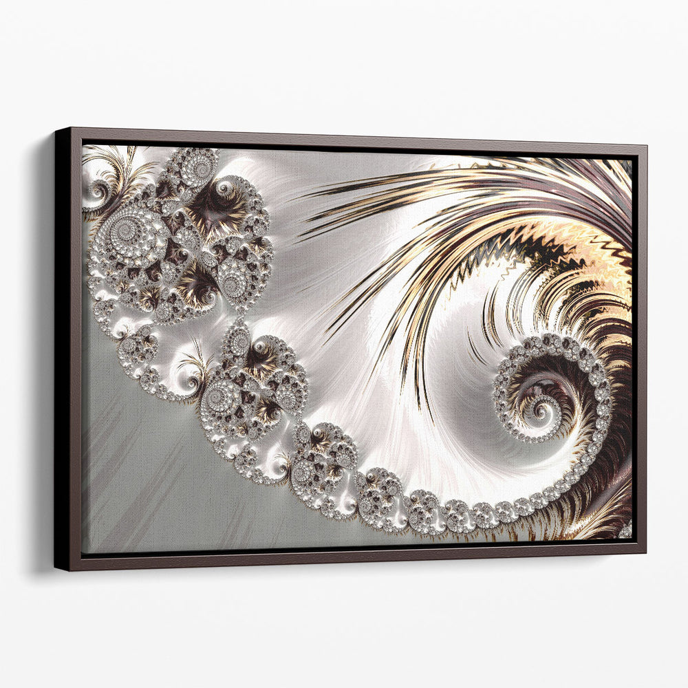 Silver Fractal Abstract Art - Canvas Print Wall Art