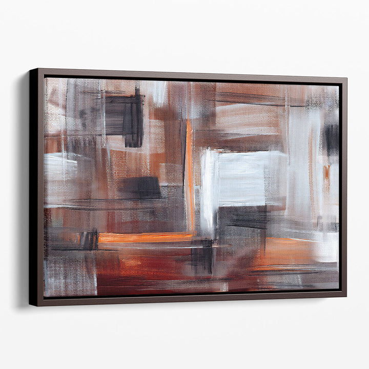 Artistic Brown Paint Strokes Modern Abstract Artwork - Canvas Print Wall Art