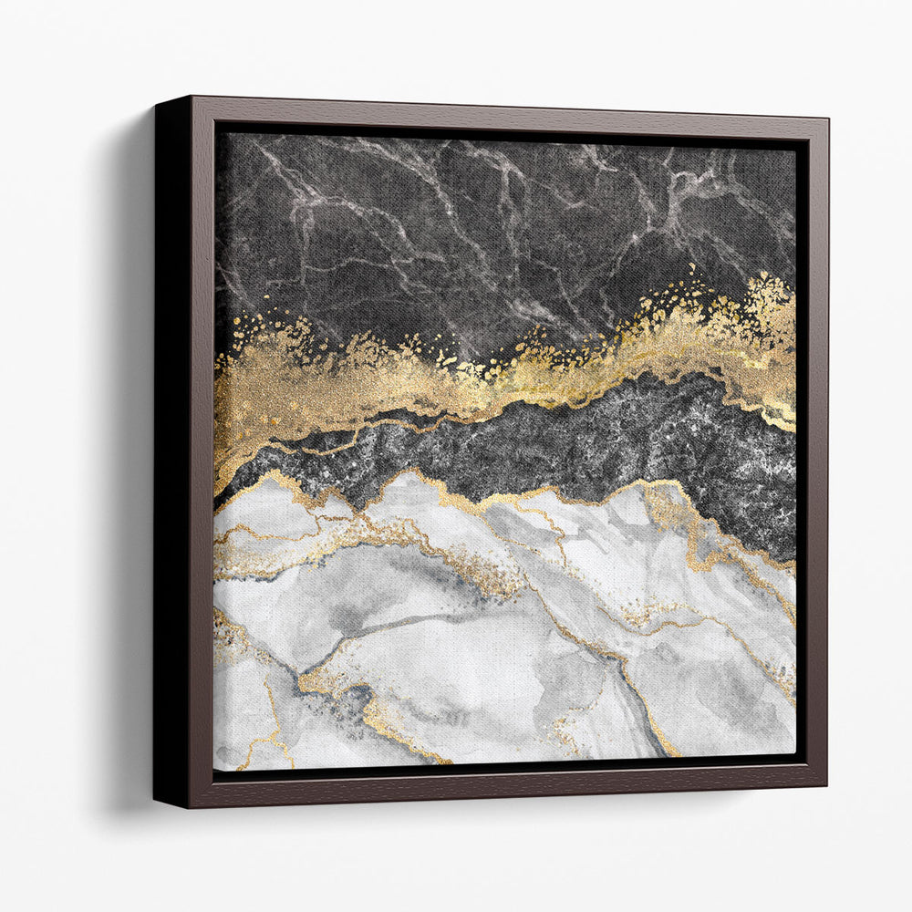 Abstract Creative Texture of Marble, Black and Gold - Canvas Print Wall Art