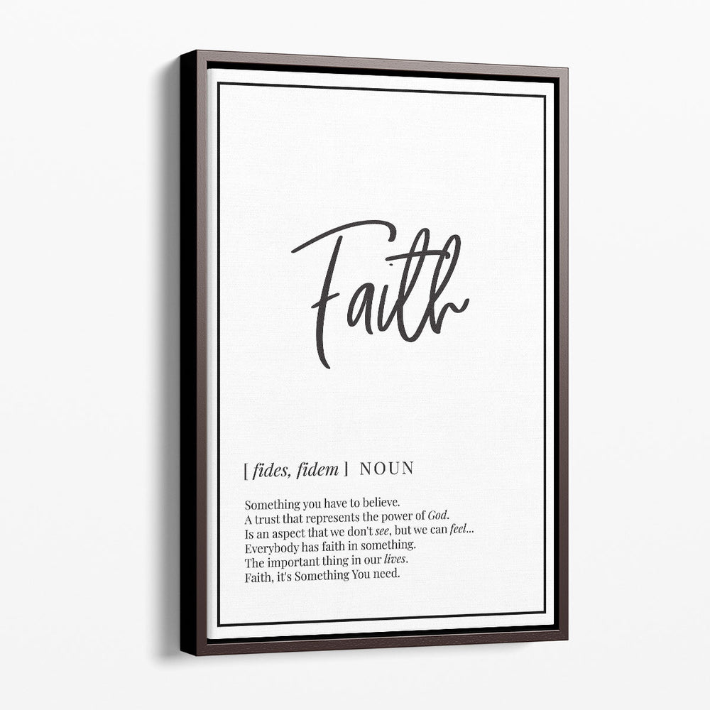 Faith Definition, Minimalist Wall Art - Canvas Print Wall Art