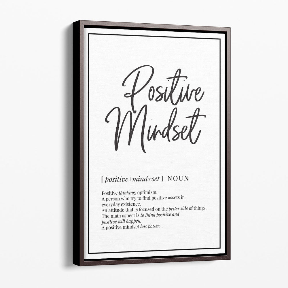 Positive Mindset Definition, Minimalist Wall Art - Canvas Print Wall Art