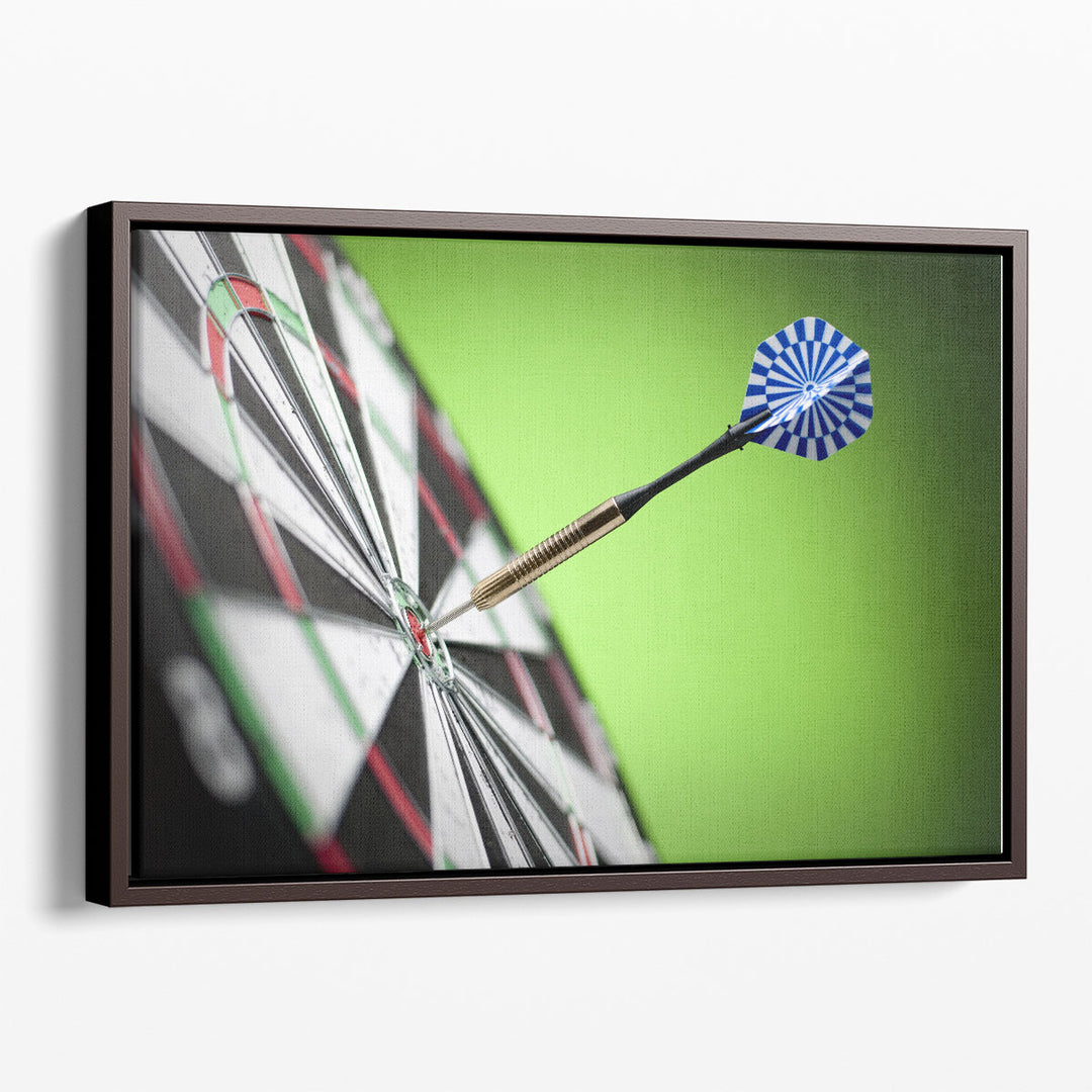 Darts Arrow in the Target Center - Canvas Print Wall Art