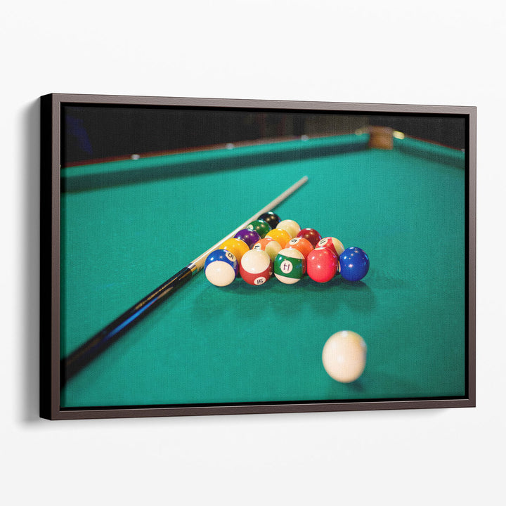 Pool Table With Props - Canvas Print Wall Art