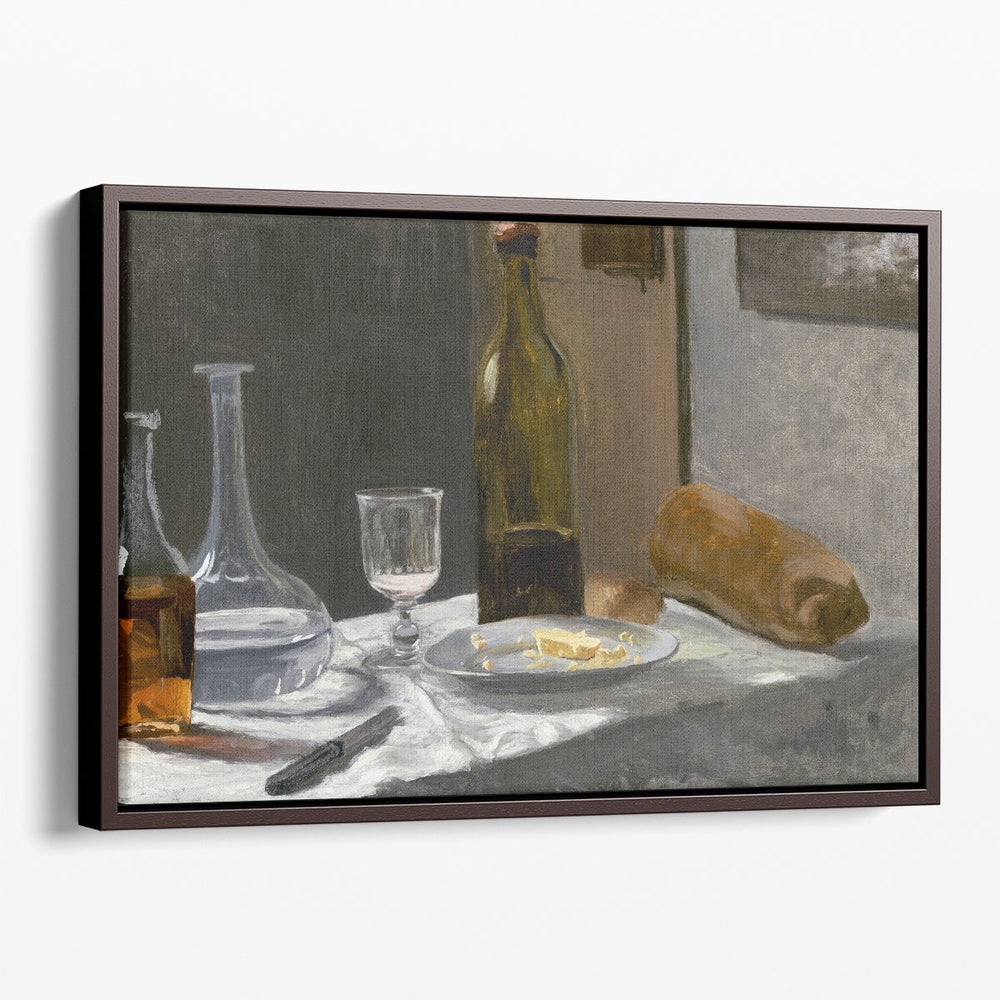 Still Life with Bottle, Carafe, Bread, and Wine, 1862–1863 - Canvas Print Wall Art