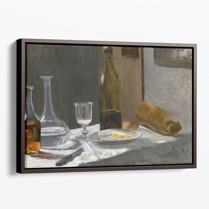 Still Life with Bottle, Carafe, Bread, and Wine, 1862–1863 - Canvas Print Wall Art