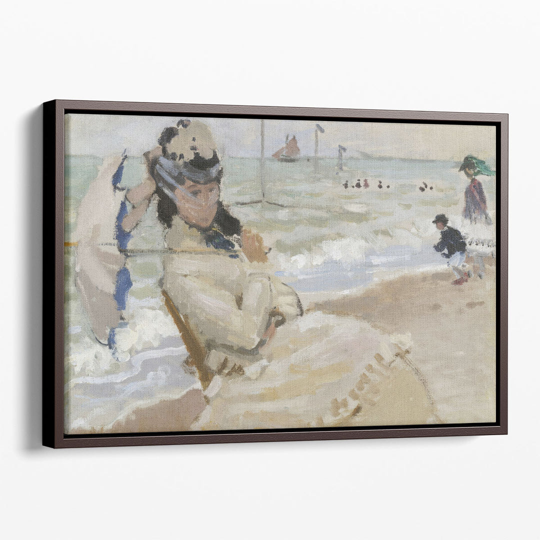 Camille on the Beach in Trouville, 1870 - Canvas Print Wall Art