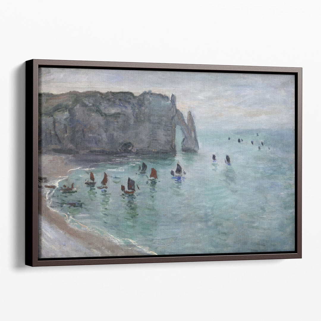 Etretat, Fishing Boats Leaving the Harbor - Canvas Print Wall Art