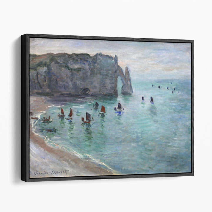 Etretat, Fishing Boats Leaving the Harbor - Canvas Print Wall Art