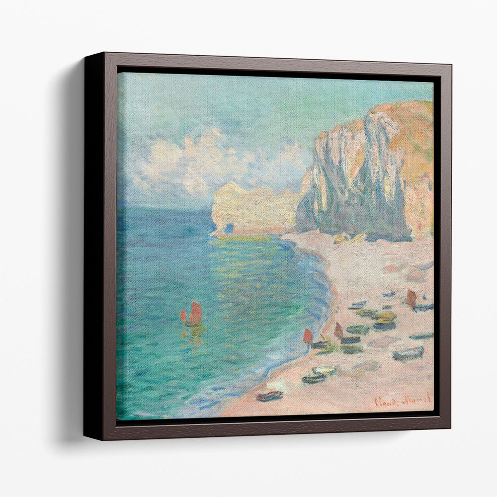 Etretat, The Beach and the Falaise d_Amont - Canvas Print Wall Art