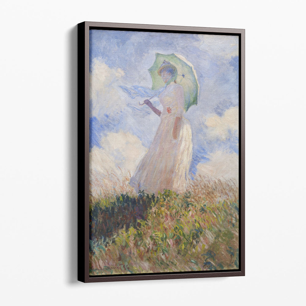 Woman With a Parasol, Facing Left - Canvas Print Wall Art