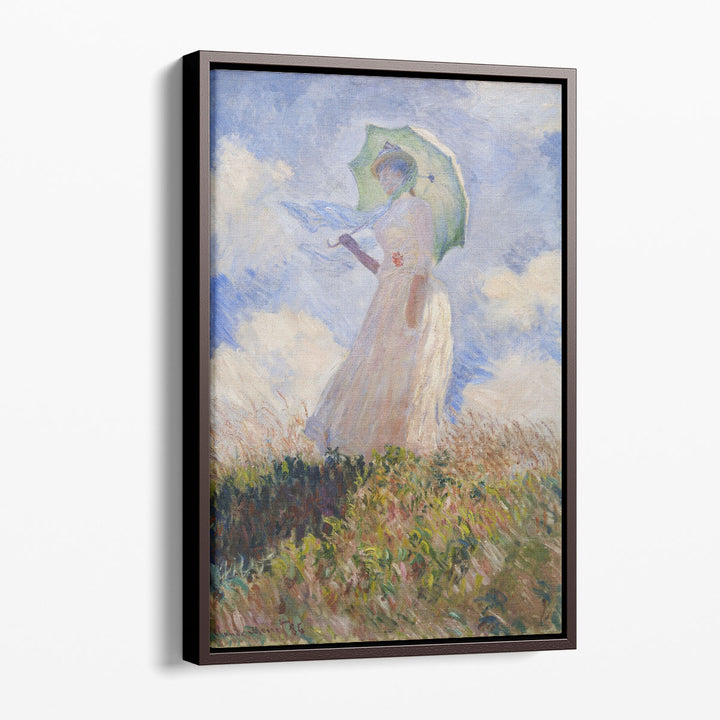 Woman With a Parasol, Facing Left - Canvas Print Wall Art