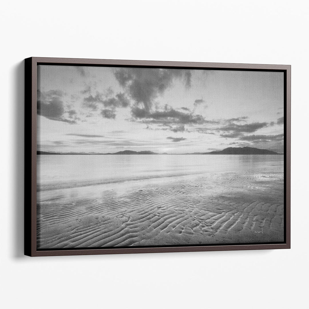 Samish Bay Sunset II Black and White - Canvas Print Wall Art