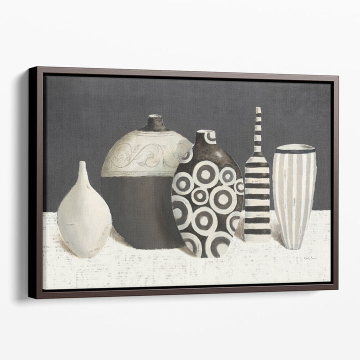 Objet d'Art Charcoal Black and White - Canvas Print Wall Art