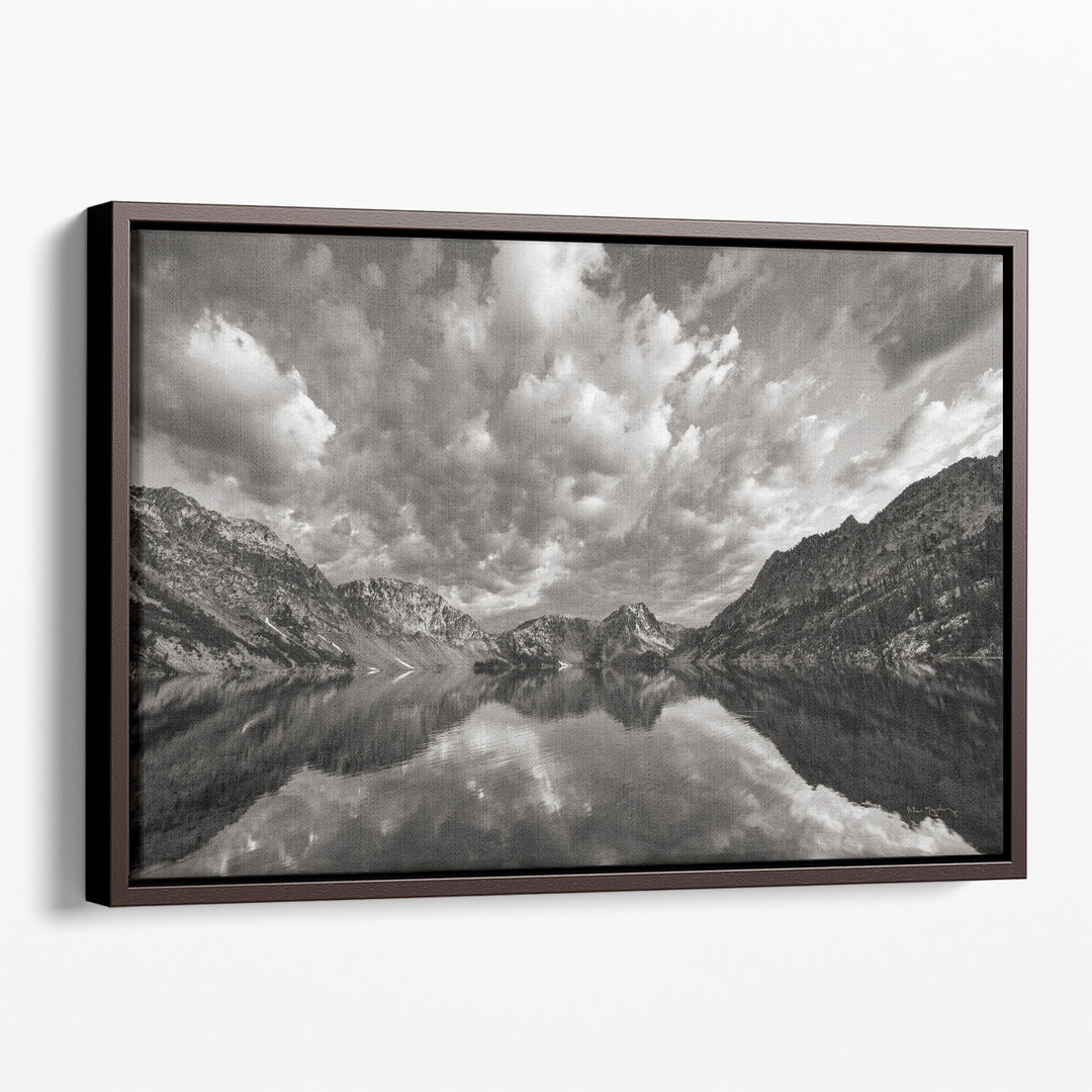 Sawtooth Lake Reflection I Black and White - Canvas Print Wall Art