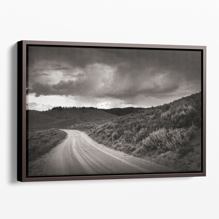 Stanley Basin Road Black and White - Canvas Print Wall Art