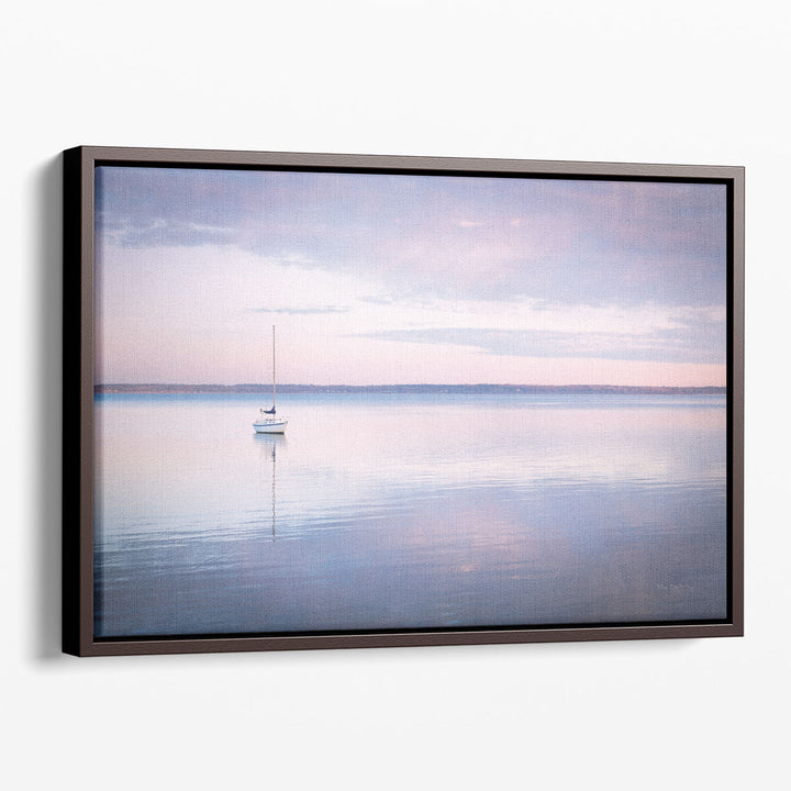 Sailboat in Bellingham Bay I Vignette - Canvas Print Wall Art