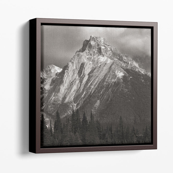 Canadian Rockies Black and White - Canvas Print Wall Art