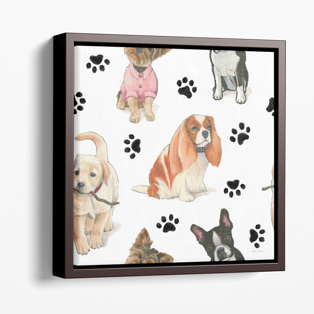 Furry Fashion Friends Pattern IX - Canvas Print Wall Art